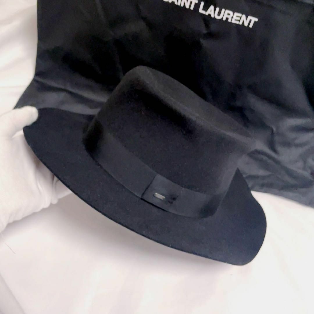 SAINT LAURENT - サンローラン ワイドブリム フラット トップ SAINT LAURENT - サンローラン ワイドブリム フラット トップ