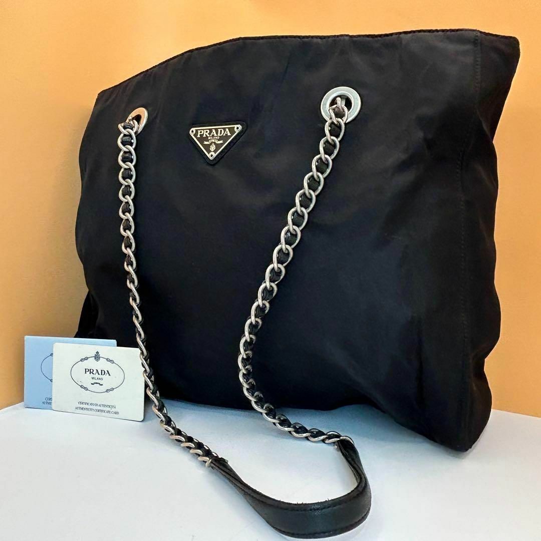 PRADA - プラダ ナイロン チェーン ショルダーバッグ トート PRADA - プラダ ナイロン チェーン ショルダーバッグ トート
