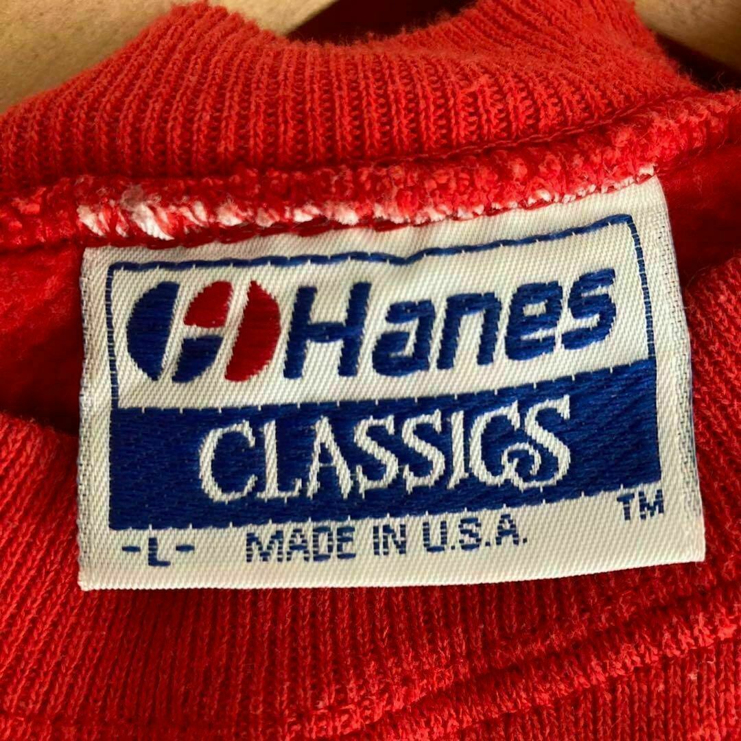 Hanes - Hanes 90s アメリカ スウェット ヴィンテージ レッド Hanes - Hanes 90s アメリカ スウェット ヴィンテージ レッド