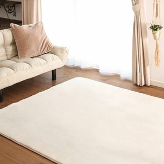 【色:アイボリー_サイズ:185×185cm】Colorsroom カーペット (ラグ)
