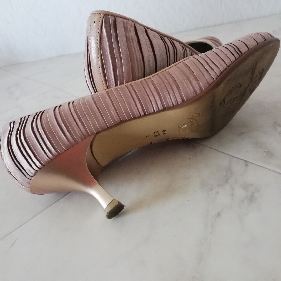 GINZA Kanematsu - 銀座かねまつ 本革 サテン地 パンプス 22.5cm GINZA Kanematsu - 銀座かねまつ 本革 サテン地 パンプス 22.5cm