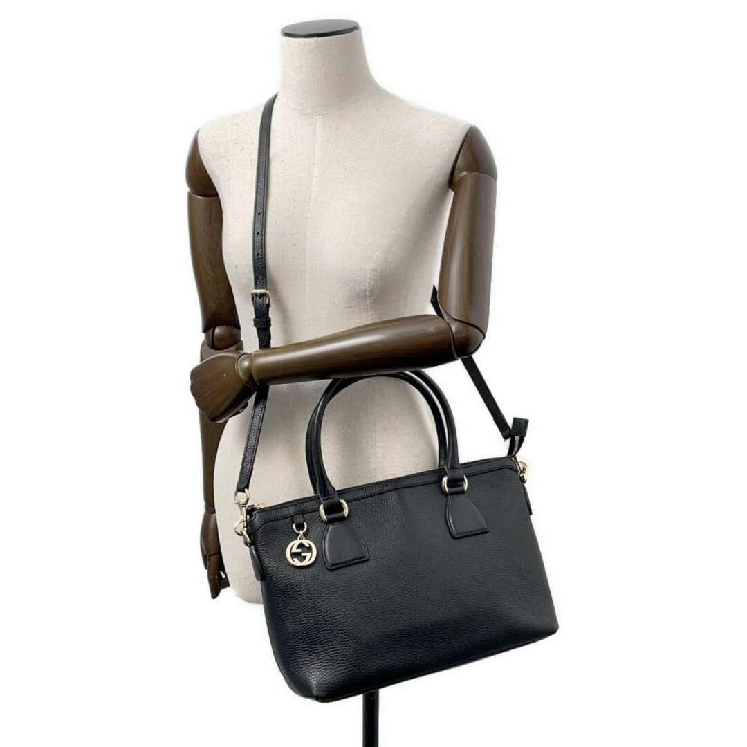 GUCCI - グッチ ハンドバッグ インターロッキングG レザー GUCCI - グッチ ハンドバッグ インターロッキングG レザー