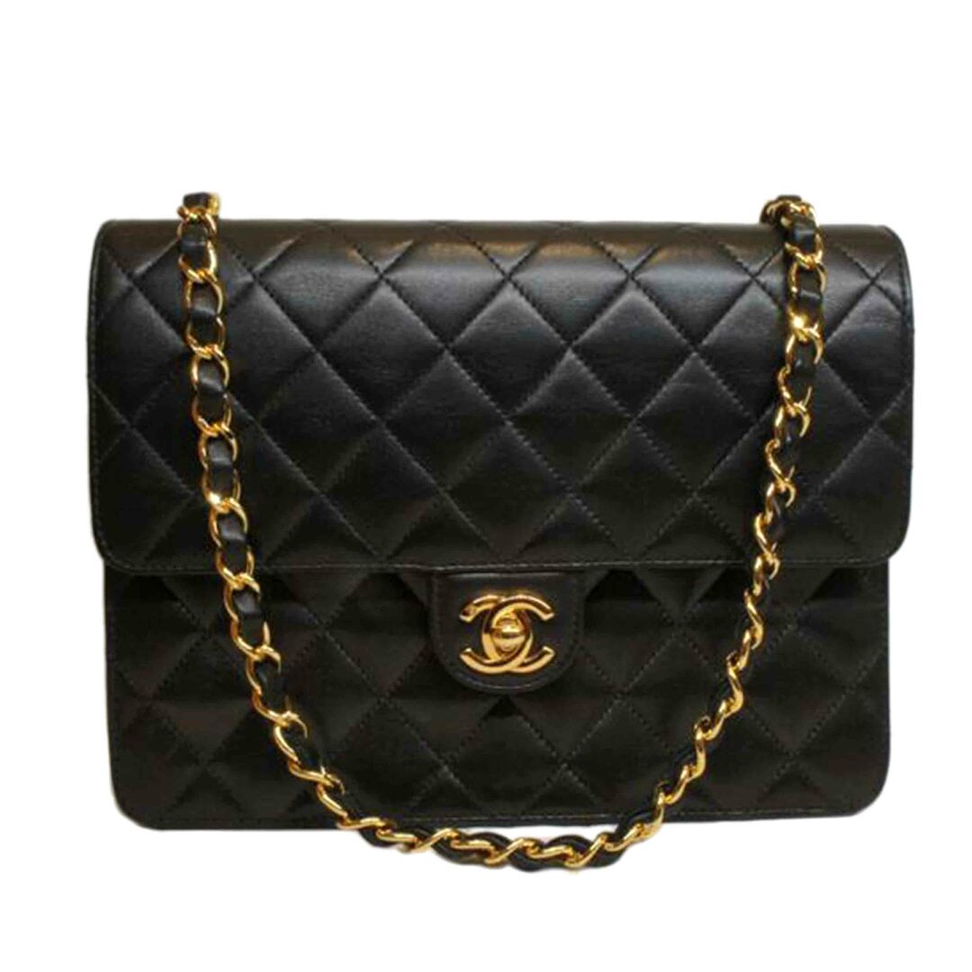 CHANEL - CHANEL シャネル/マトラッセラムスキンチェーンショルダーブラック/ゴールド金具/ターンロック/825****/Aランク/92【中古】