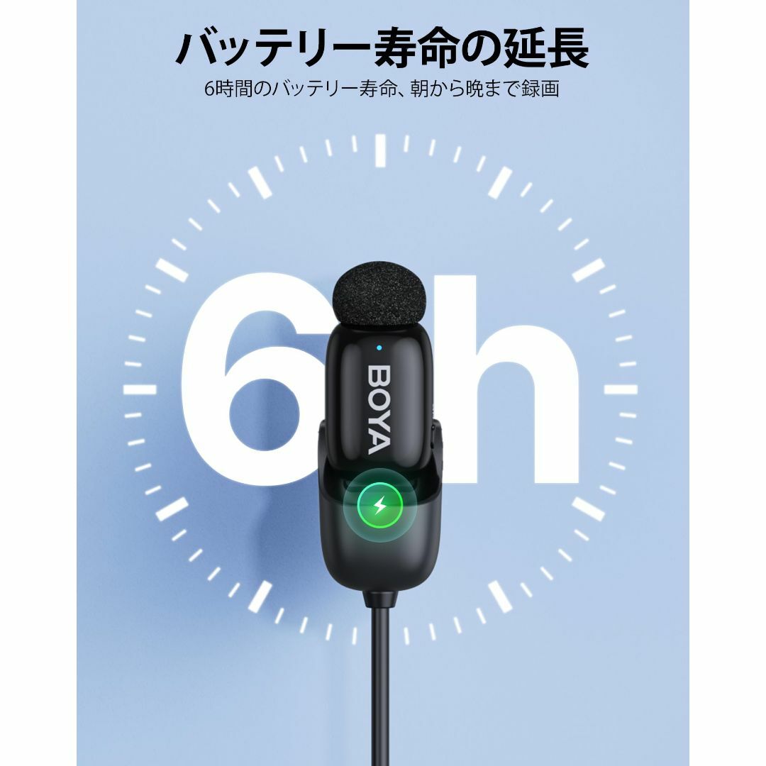 BOYA miniワイヤレスマイク【超ミニ360°集音ピンマイク】タイプc BOYA miniワイヤレスマイク【超ミニ360°集音ピンマイク】タイプc