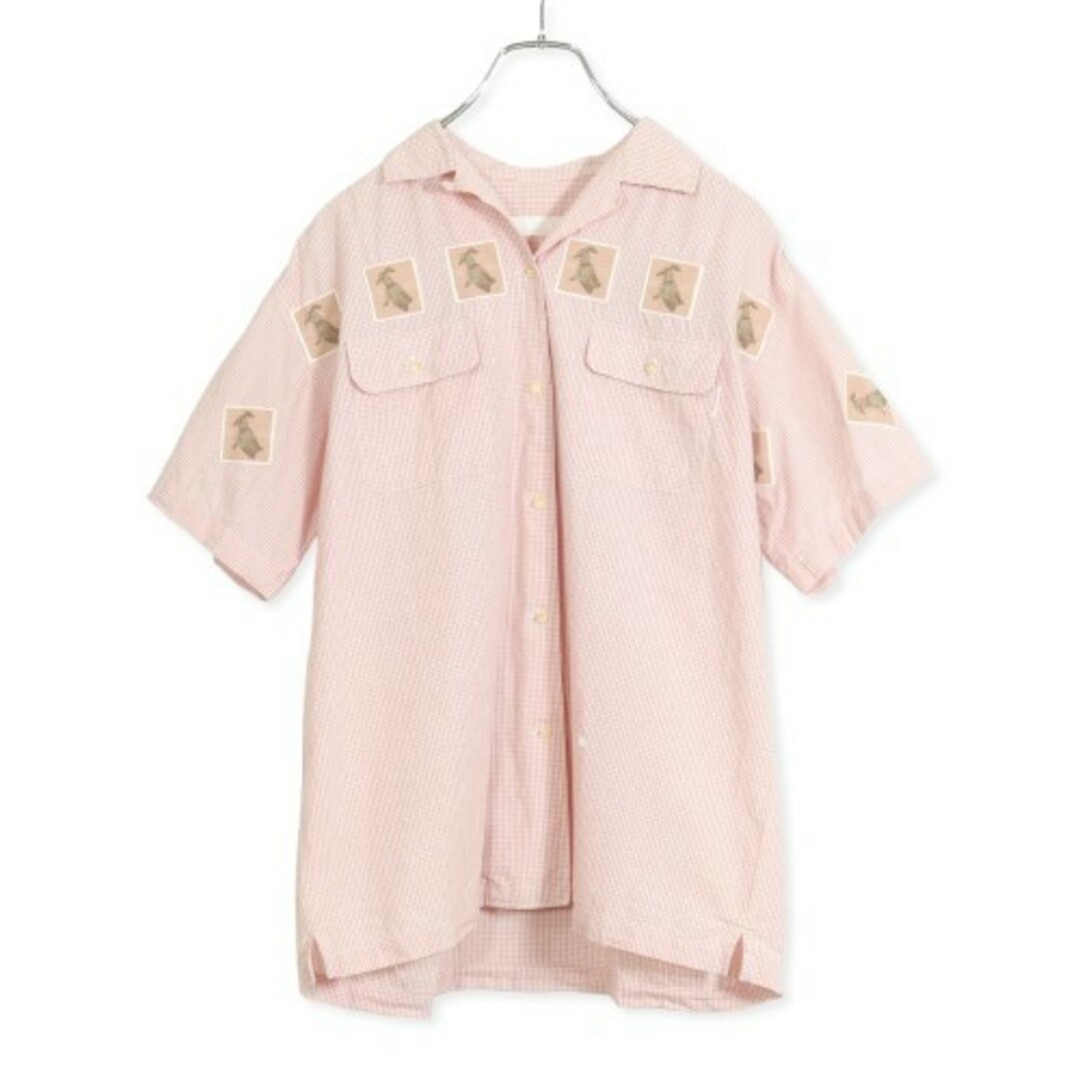 PINK HOUSE - ピンクハウス☆半袖シャツ ウサギぬいぐるみの刺繍 PINK HOUSE - ピンクハウス☆半袖シャツ ウサギぬいぐるみの刺繍