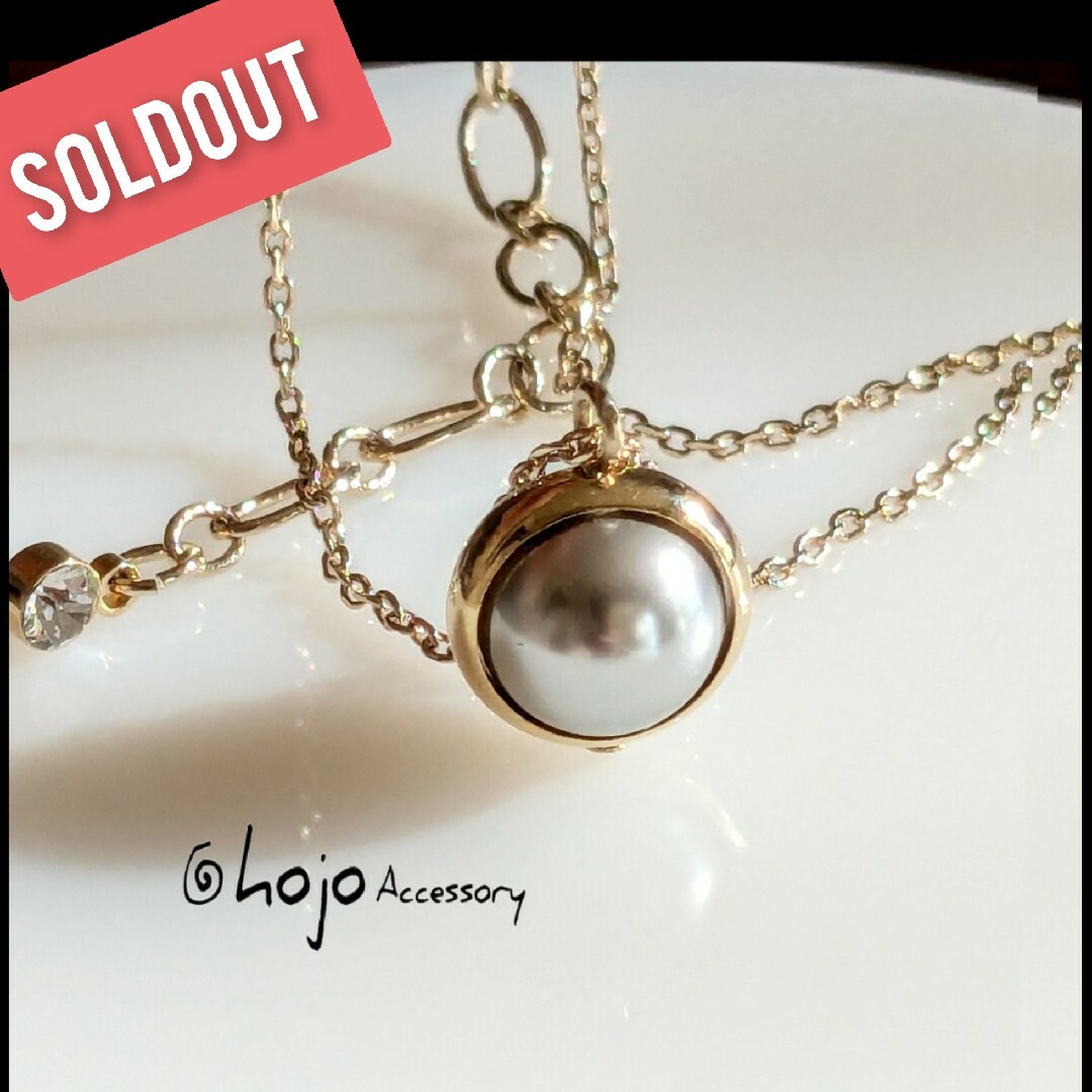 SWAROVSKIパール 枠留め ライトゴールド ネックレスの通販 by SWAROVSKIパール 枠留め ライトゴールド ネックレスの通販 by