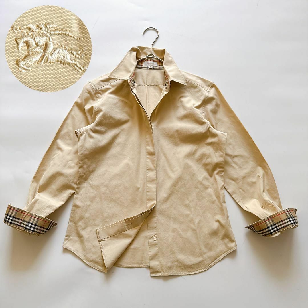 BURBERRY - バーバリー 比翼ボタン 長袖ブラウス ノバチェック BURBERRY - バーバリー 比翼ボタン 長袖ブラウス ノバチェック