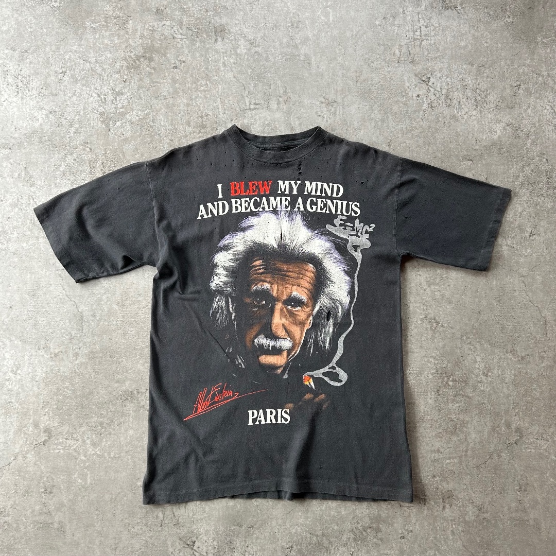 VINTAGE - 80s90s アルバート・アインシュタイン 偉人tシャツ ブラック