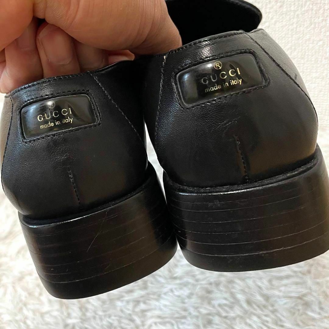GUCCI - 極美品 GUCCI スクエアトゥ ローファー 21cm バックロゴ GUCCI - 極美品 GUCCI スクエアトゥ ローファー 21cm バックロゴ