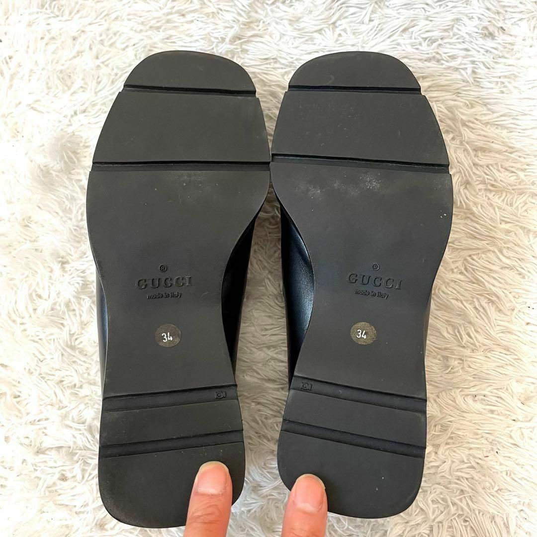 GUCCI - 極美品 GUCCI スクエアトゥ ローファー 21cm バックロゴ GUCCI - 極美品 GUCCI スクエアトゥ ローファー 21cm バックロゴ