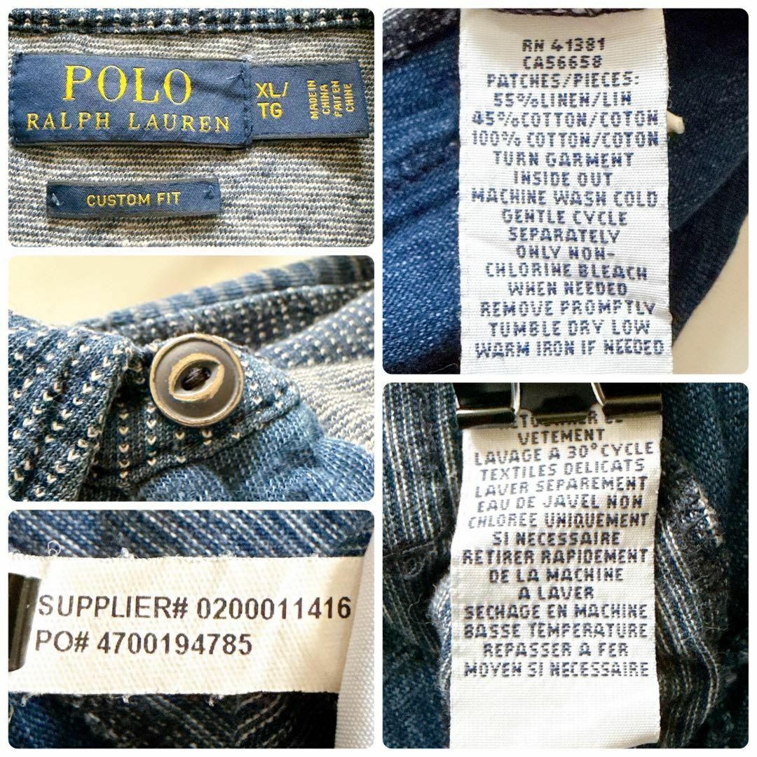 POLO RALPH LAUREN - ラルフローレン 麻 インディゴ パッチ POLO RALPH LAUREN - ラルフローレン 麻 インディゴ パッチ