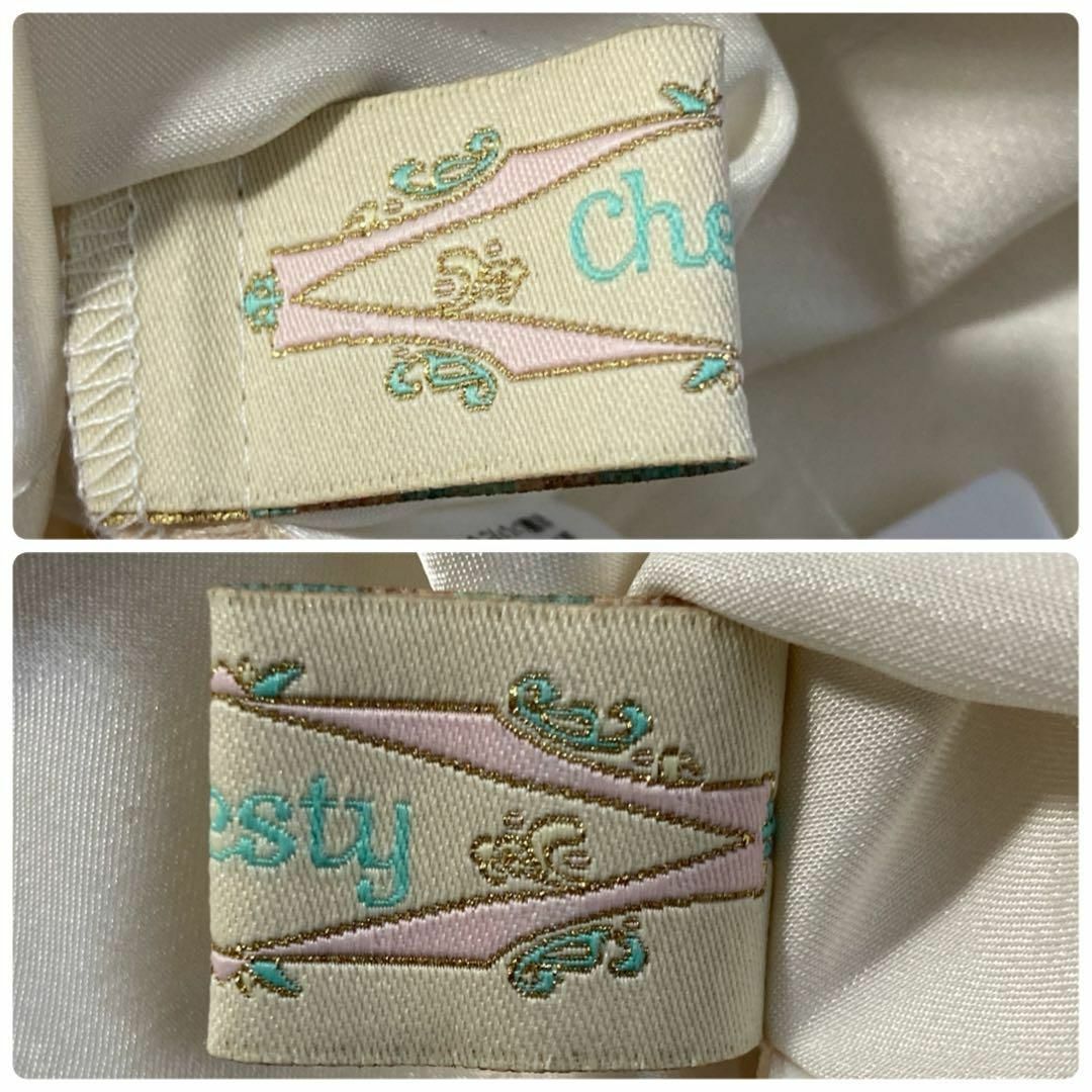 Chesty - タグ付 Chesty レース 花柄 刺繍 フリル ワンピース S Chesty - タグ付 Chesty レース 花柄 刺繍 フリル ワンピース S