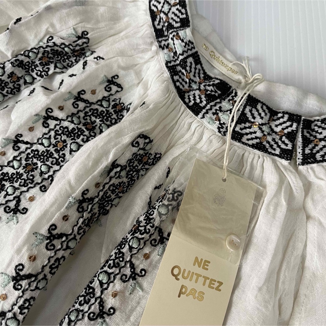 ne Quittez pas - NE QUITTEZ PAS ヌキテパ 刺繍入りホワイト ne Quittez pas - NE QUITTEZ PAS ヌキテパ 刺繍入りホワイト