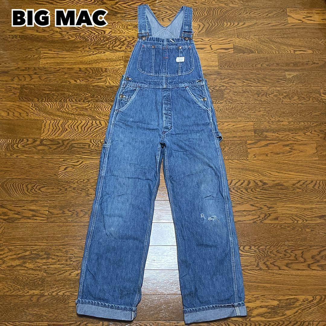 70s BIG MAC ビッグマック デニムオーバーオール ヴィンテージの 70s BIG MAC ビッグマック デニムオーバーオール ヴィンテージの