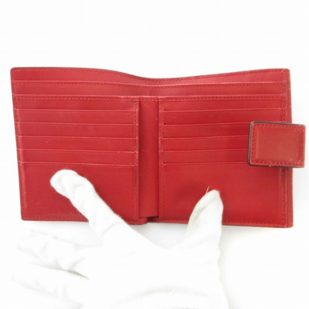 GUCCI - グッチ 二つ折り財布 レザー バイカラー 赤 レッド GUCCI - グッチ 二つ折り財布 レザー バイカラー 赤 レッド