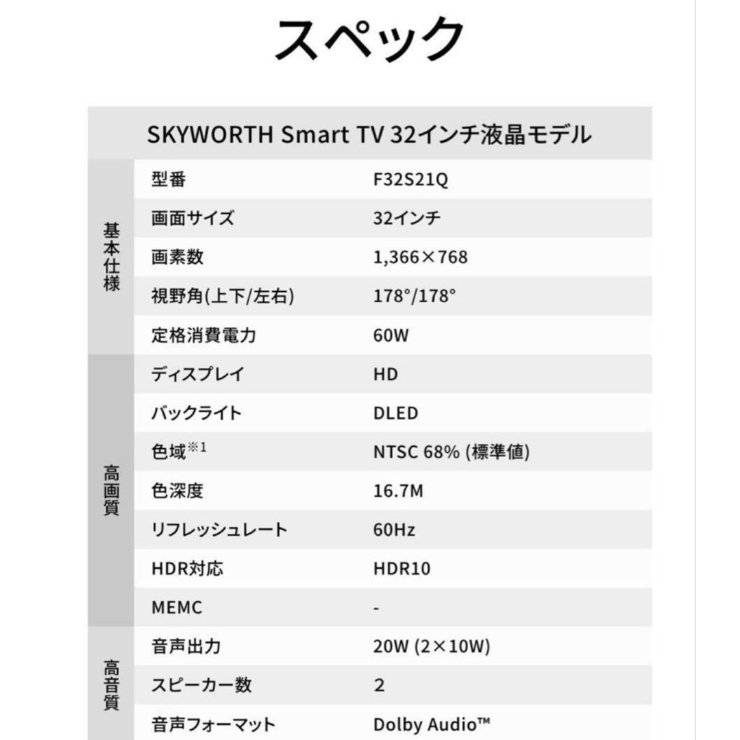 Google - SKYWORTH スマートテレビ F32S21Q 32型の通販 by Y&I's Google - SKYWORTH スマートテレビ F32S21Q 32型の通販 by Y&I's