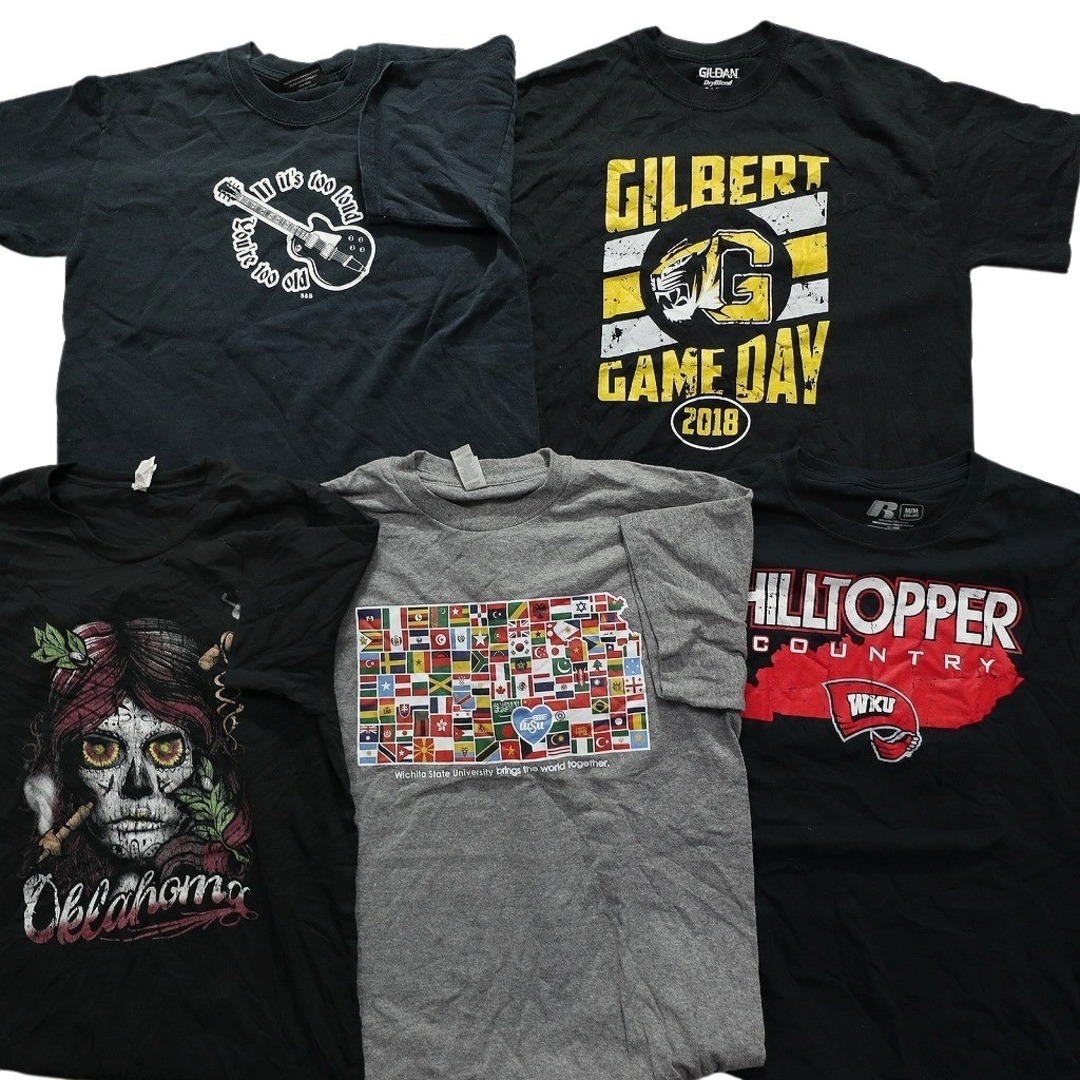 古着卸 まとめ売り 黒・グレー ボディ プリント 半袖Tシャツ 20 古着卸 まとめ売り 黒・グレー ボディ プリント 半袖Tシャツ 20