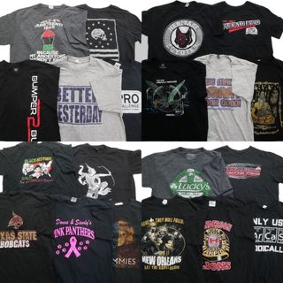 古着卸 まとめ売り 黒・グレー ボディ プリント 半袖Tシャツ 20 古着卸 まとめ売り 黒・グレー ボディ プリント 半袖Tシャツ 20