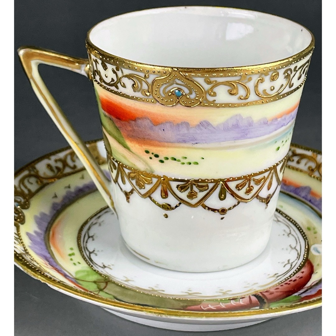Noritake - 【訳あり】オールドニッポン 金盛り 風景紋 カップ Noritake - 【訳あり】オールドニッポン 金盛り 風景紋 カップ