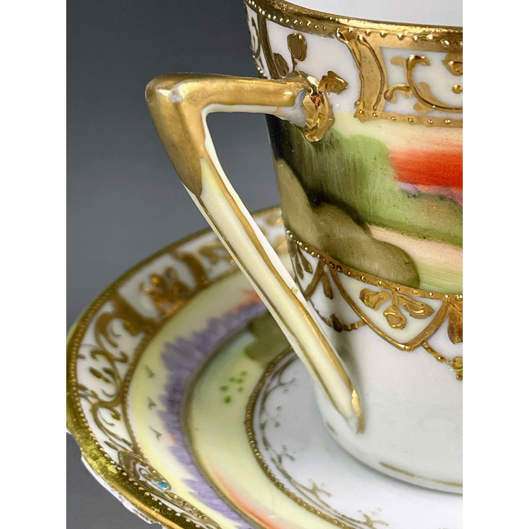 Noritake - 【訳あり】オールドニッポン 金盛り 風景紋 カップ Noritake - 【訳あり】オールドニッポン 金盛り 風景紋 カップ