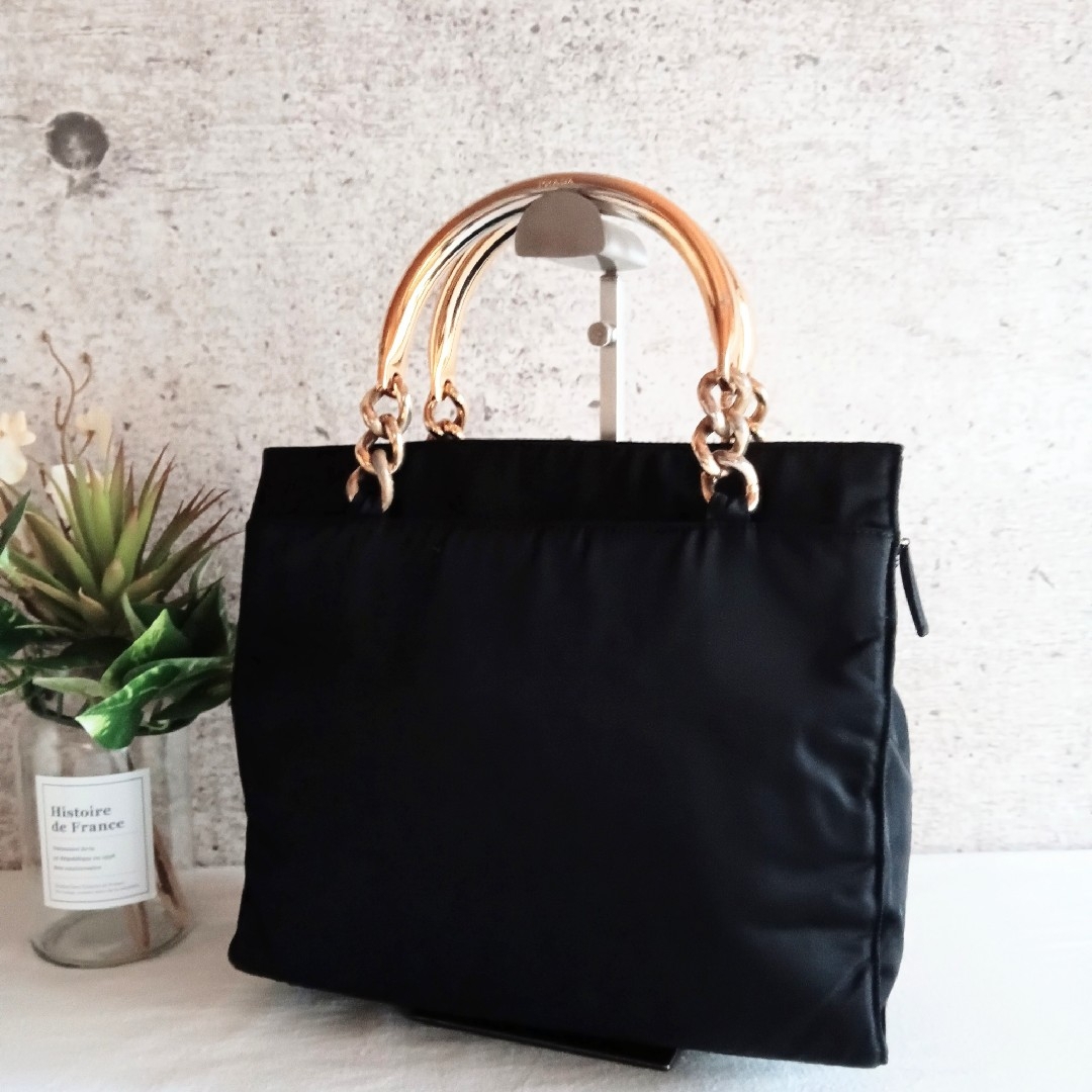 PRADA - 美品 プラダ ヴィンテージ メタルハンドル ナイロン PRADA - 美品 プラダ ヴィンテージ メタルハンドル ナイロン