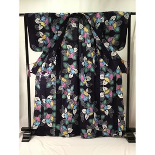 綿麻】浴衣 単品 紺ネイビー 絞り柄 古典 フリーサイズ 綿麻】浴衣 単品 紺ネイビー 絞り柄 古典 フリーサイズ