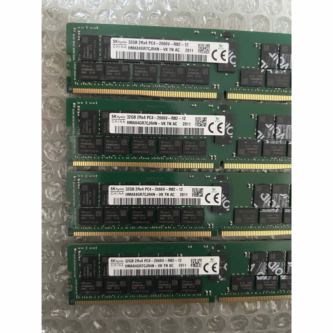 中古サーバーメモリー 32GB PC4-2666V 4枚計128GBの通販 by 中古サーバーメモリー 32GB PC4-2666V 4枚計128GBの通販 by