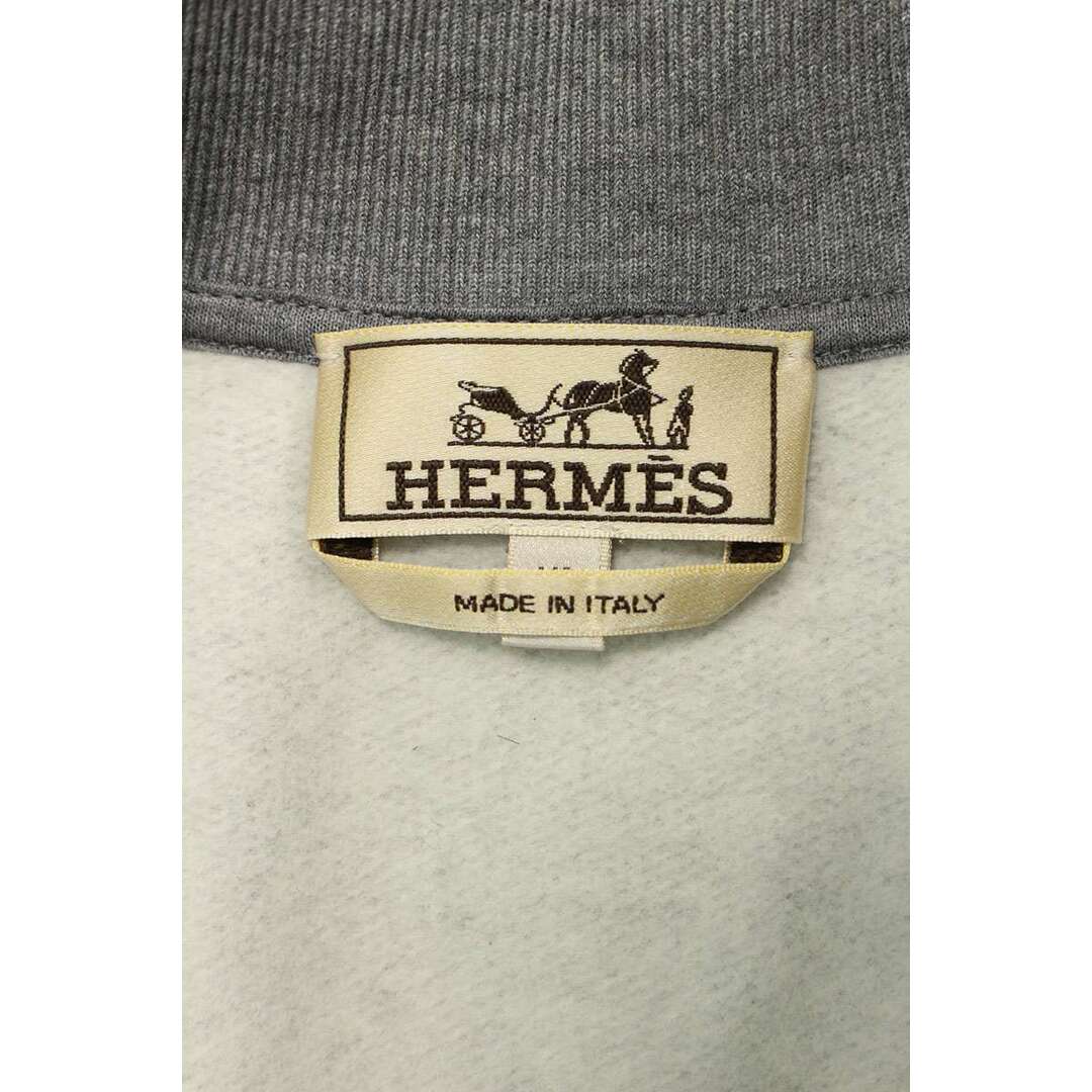 HERMES - エルメス 467830HA 胸元レザーパッチ付きコットン HERMES - エルメス 467830HA 胸元レザーパッチ付きコットン
