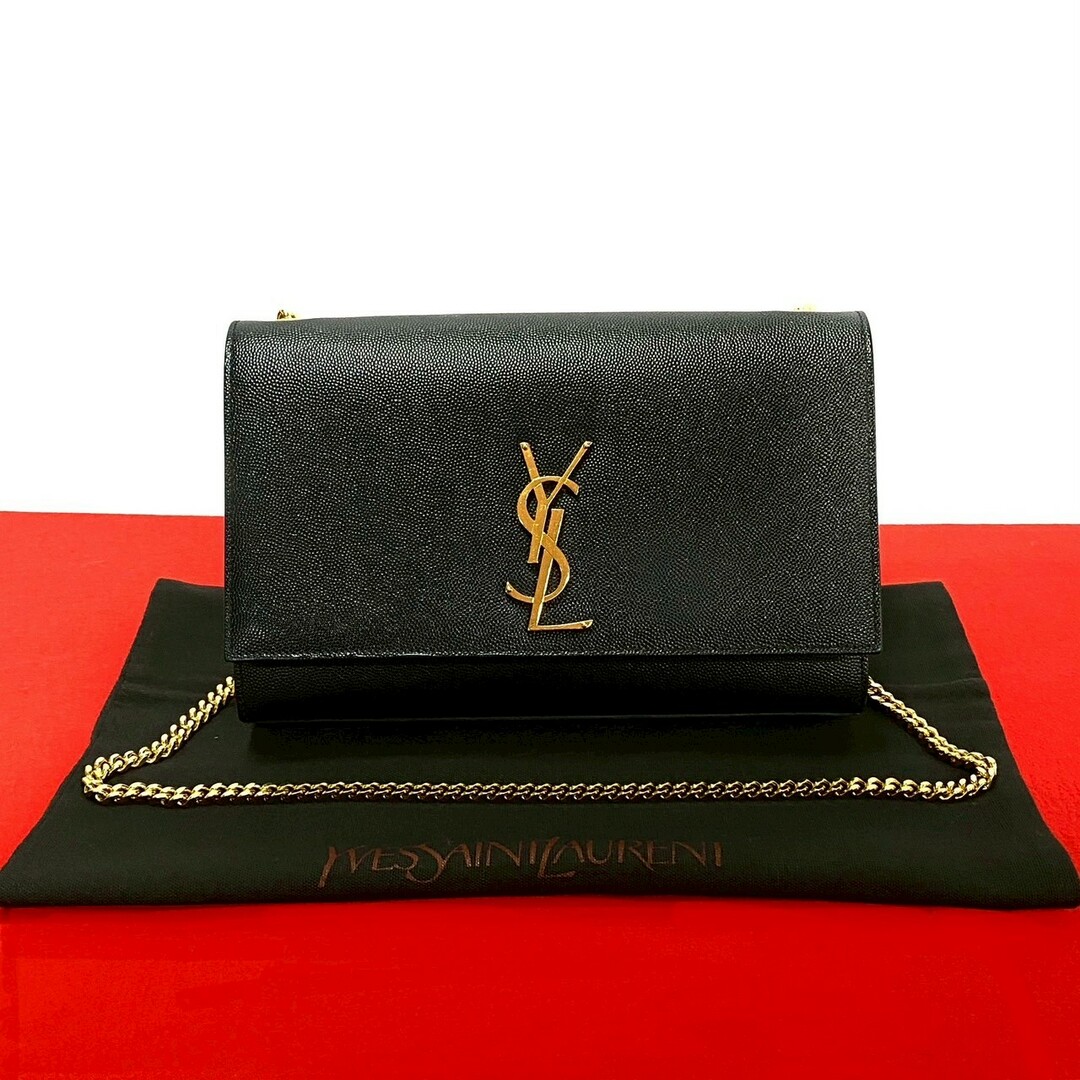 極 美品 SAINT LAURENT PARIS サンローランパリ YSL ロゴ レザー 極 美品 SAINT LAURENT PARIS サンローランパリ YSL ロゴ レザー