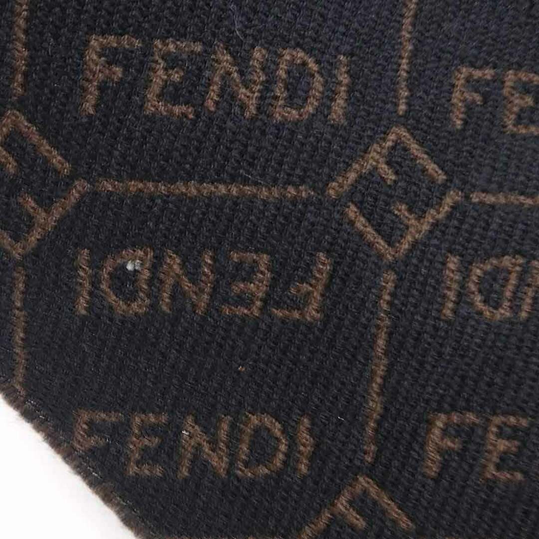 FENDI - フェンディ FENDI マフラー ウール ブラック×ブラウン FENDI - フェンディ FENDI マフラー ウール ブラック×ブラウン