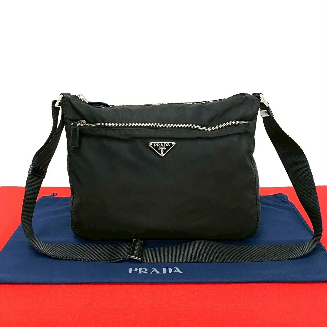 PRADA - 極 美品 PRADA プラダ 三角ロゴ プレート 金具 ナイロン PRADA - 極 美品 PRADA プラダ 三角ロゴ プレート 金具 ナイロン