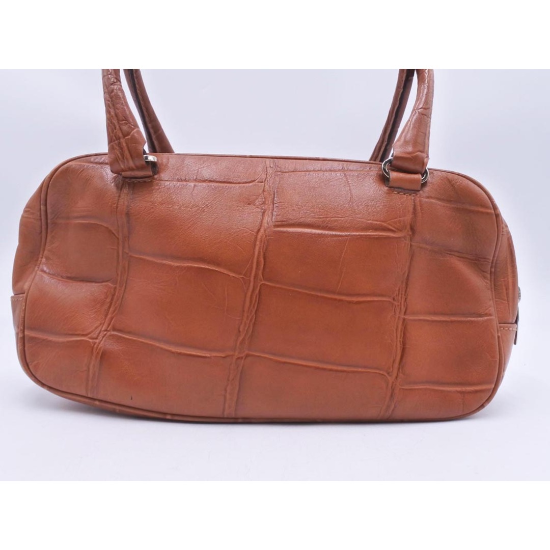 AIGNER - AIGNER アイグナー 型押しレザー ハンド バッグ 茶 AIGNER - AIGNER アイグナー 型押しレザー ハンド バッグ 茶