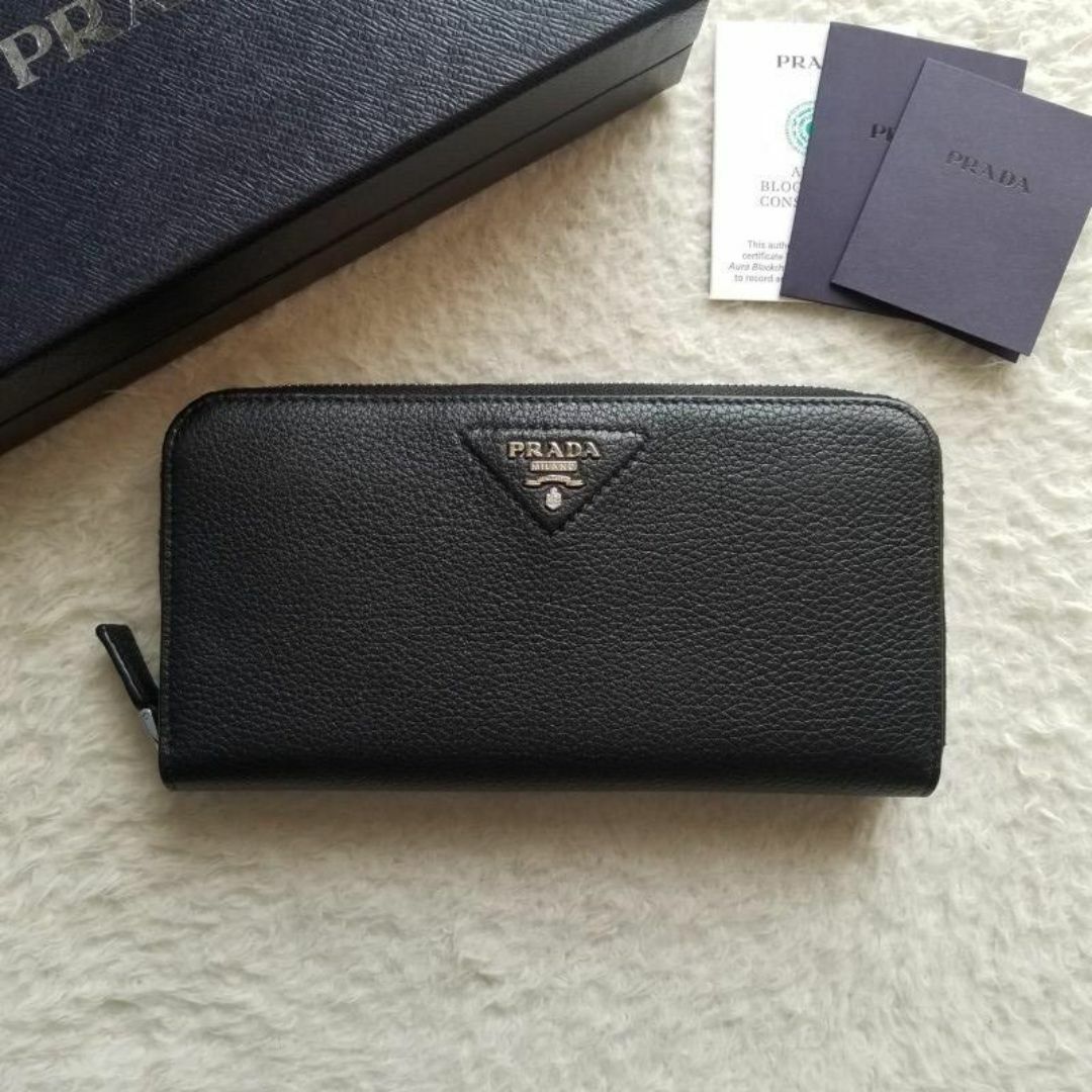 PRADA - PRADA プラダ ヴィッテロダイノレザー ラウンド PRADA - PRADA プラダ ヴィッテロダイノレザー ラウンド