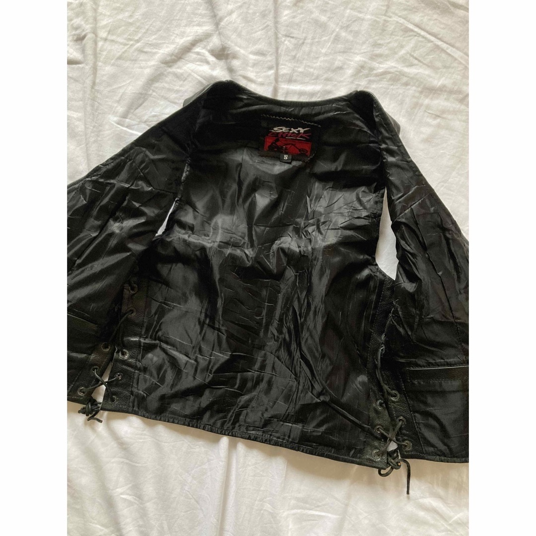 VINTAGE - 【レディース古着】90s レザーライダースベスト S VINTAGE - 【レディース古着】90s レザーライダースベスト S