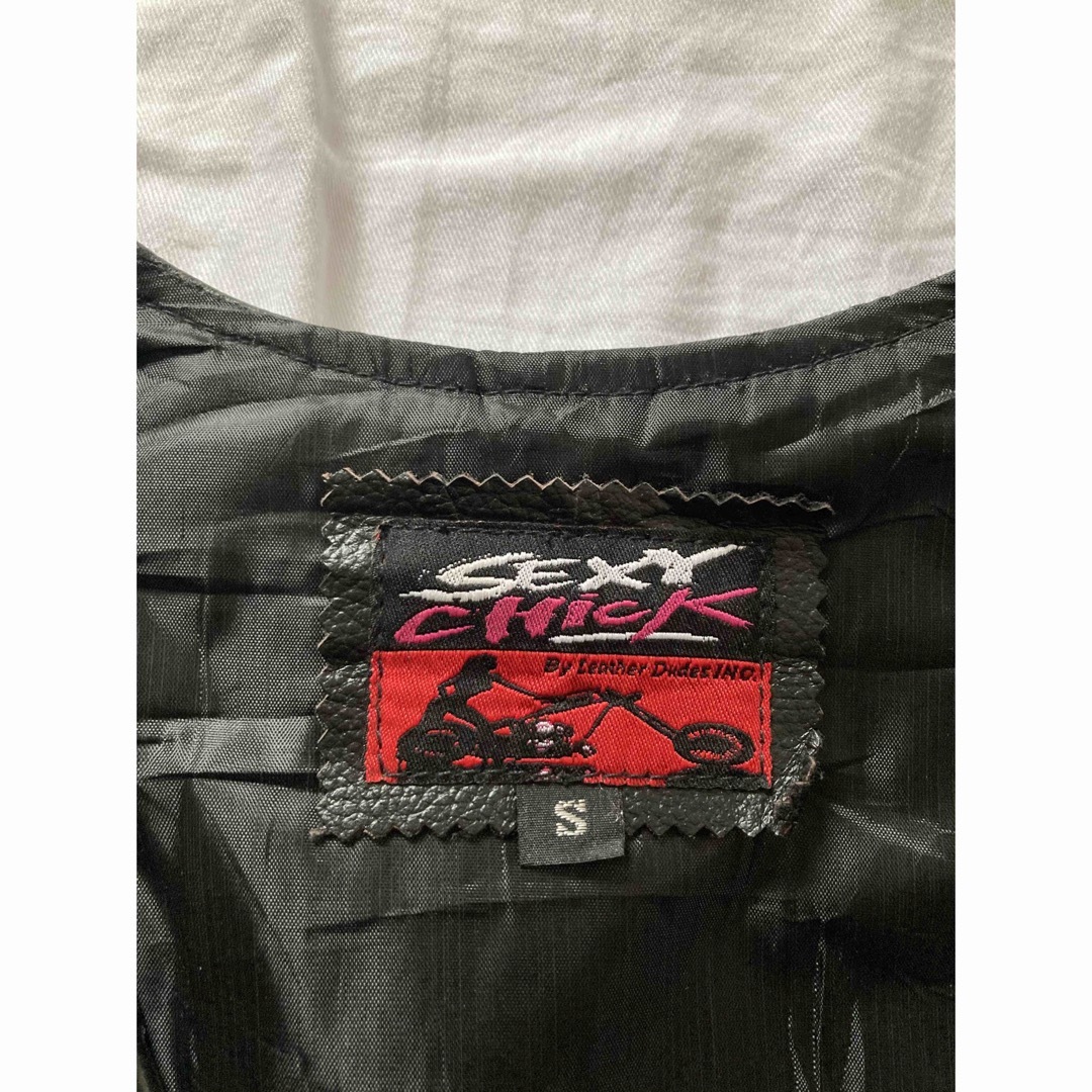 VINTAGE - 【レディース古着】90s レザーライダースベスト S VINTAGE - 【レディース古着】90s レザーライダースベスト S