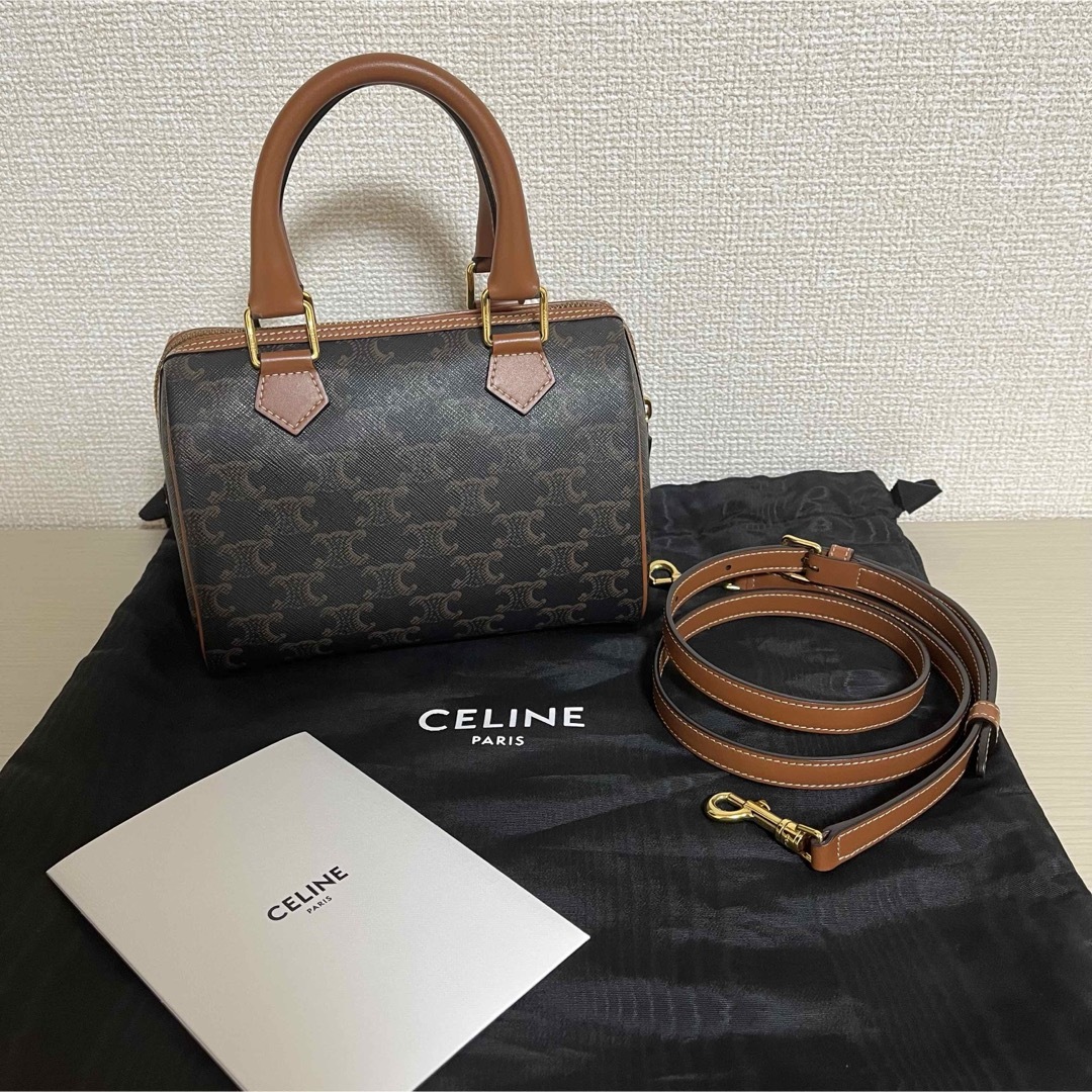 CELINE - CELINE セリーヌ ミニボストン / トリオンフキャンバス CELINE - CELINE セリーヌ ミニボストン / トリオンフキャンバス