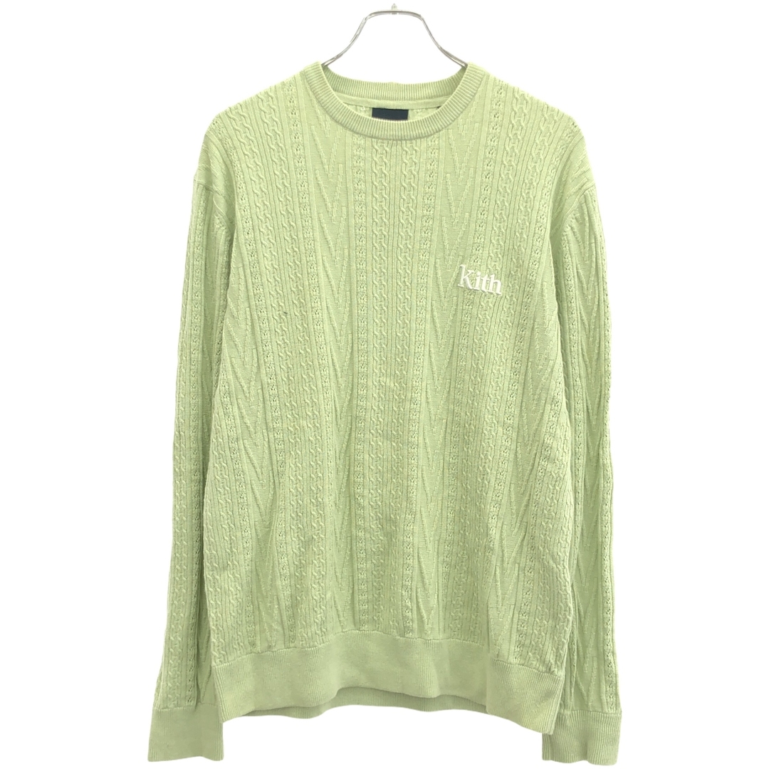 KITH - KITH キス 21SS TILDEN CREWNECK ロゴ刺繍ケーブルニット KITH - KITH キス 21SS TILDEN CREWNECK ロゴ刺繍ケーブルニット