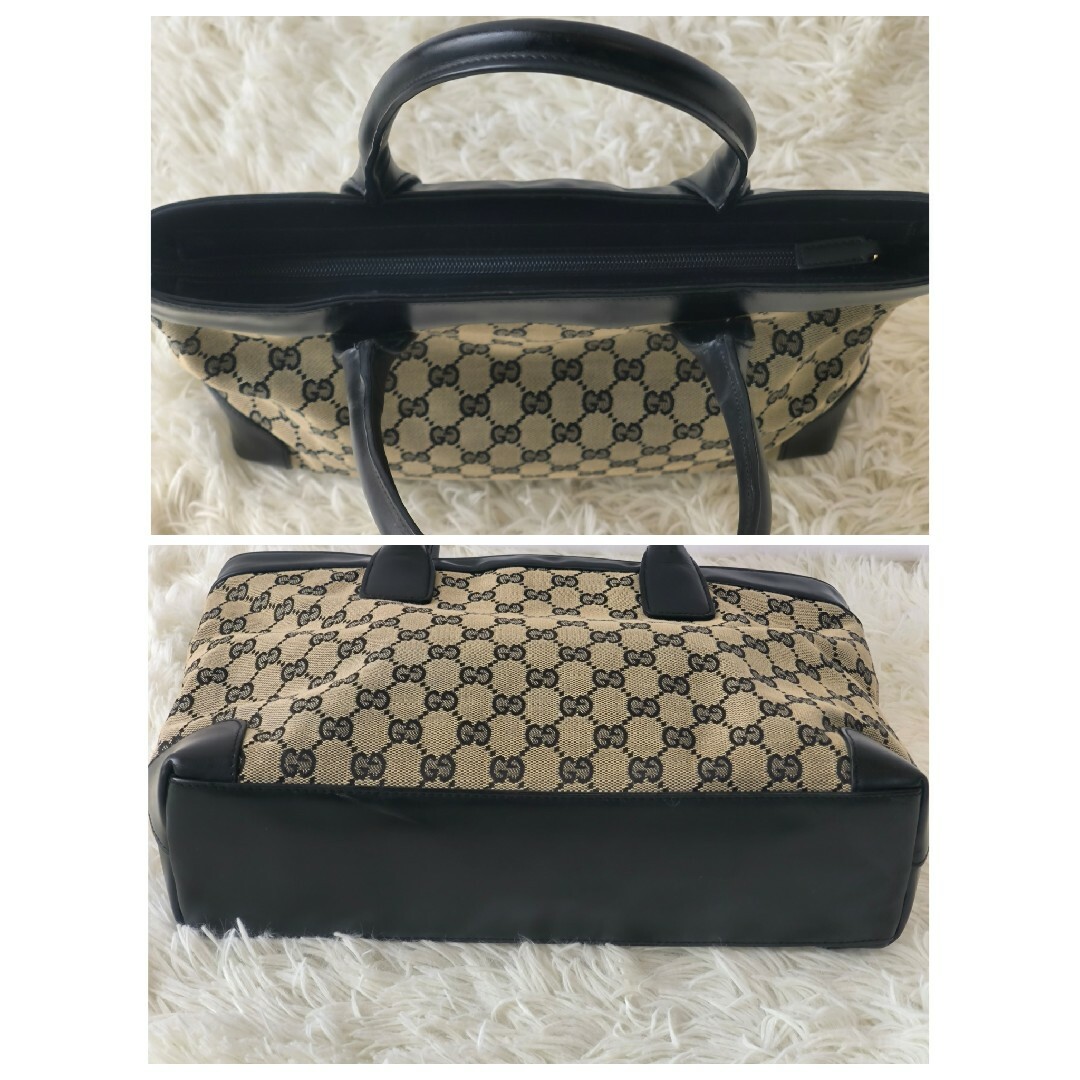 GUCCI - 【美品】GUCCI グッチ GG キャンバス レザー トート GUCCI - 【美品】GUCCI グッチ GG キャンバス レザー トート