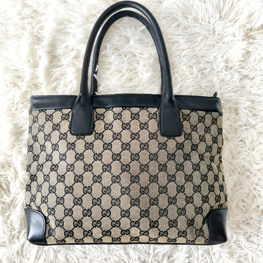 GUCCI - 【美品】GUCCI グッチ GG キャンバス レザー トート GUCCI - 【美品】GUCCI グッチ GG キャンバス レザー トート
