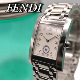 FENDI - FENDI スモセコ スクエア シルバー メンズ腕時計 1268の FENDI - FENDI スモセコ スクエア シルバー メンズ腕時計 1268の
