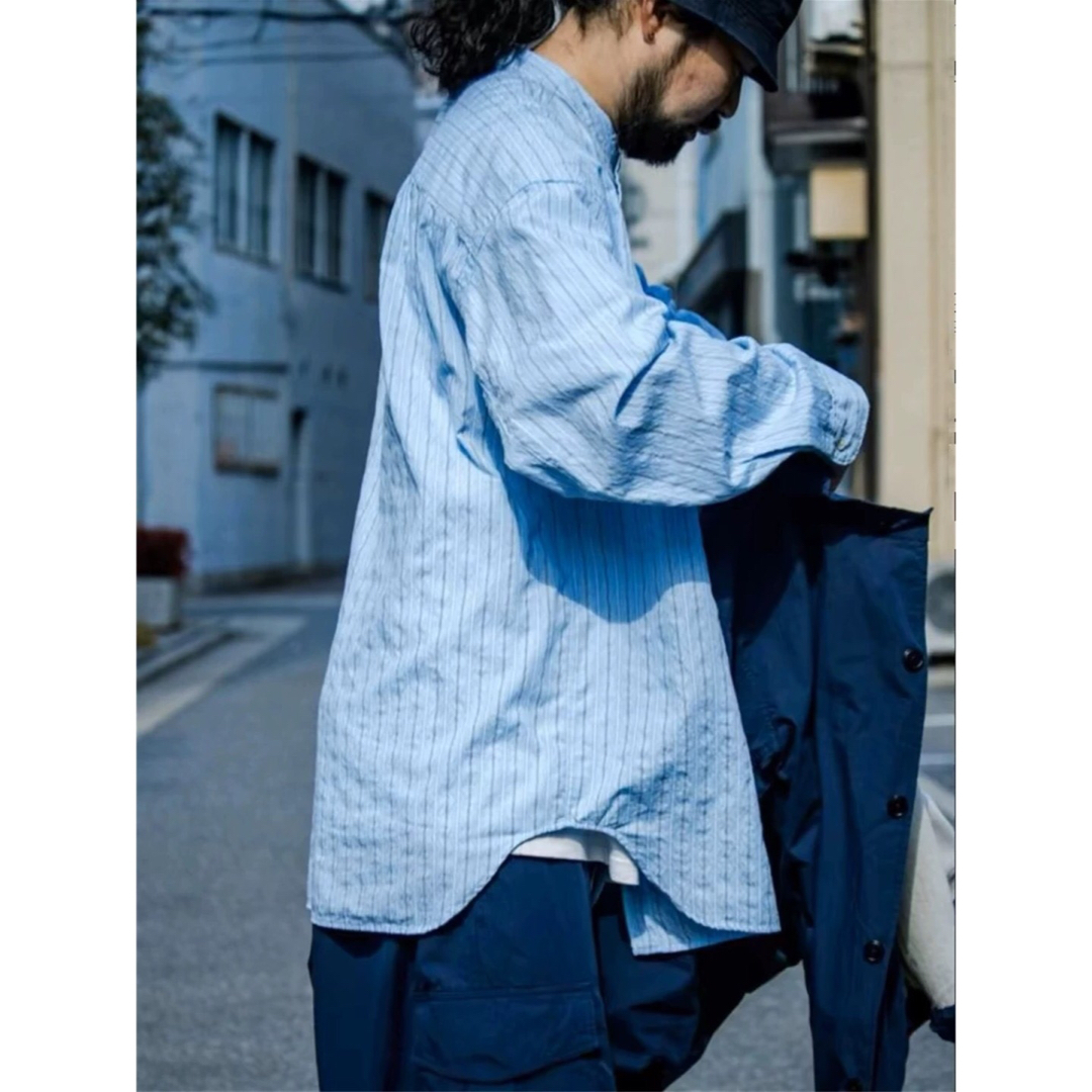 nanamica - nanamica Band Collar Dobby Stripe Shirtの通販 by nanamica - nanamica Band Collar Dobby Stripe Shirtの通販 by