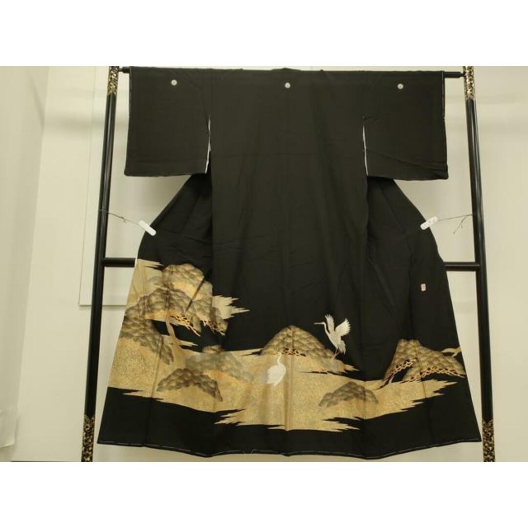 平和屋着物□豪華黒留袖 作家物 駒刺繍 枝松文 金彩 正絹 逸品 平和屋着物□豪華黒留袖 作家物 駒刺繍 枝松文 金彩 正絹 逸品