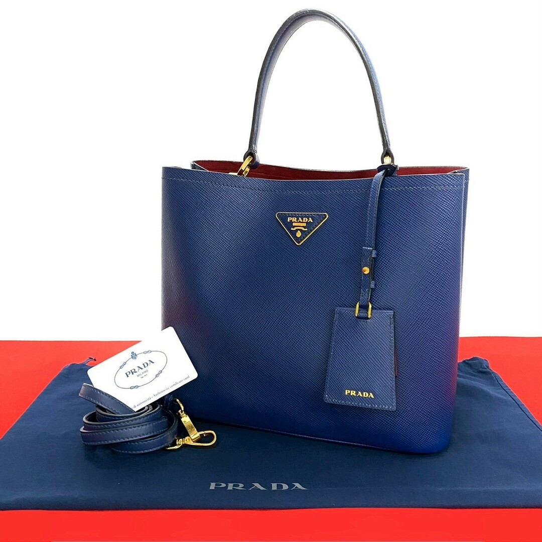 PRADA - 極 美品 PRADA プラダ パニエ 三角ロゴ 金具 PRADA - 極 美品 PRADA プラダ パニエ 三角ロゴ 金具