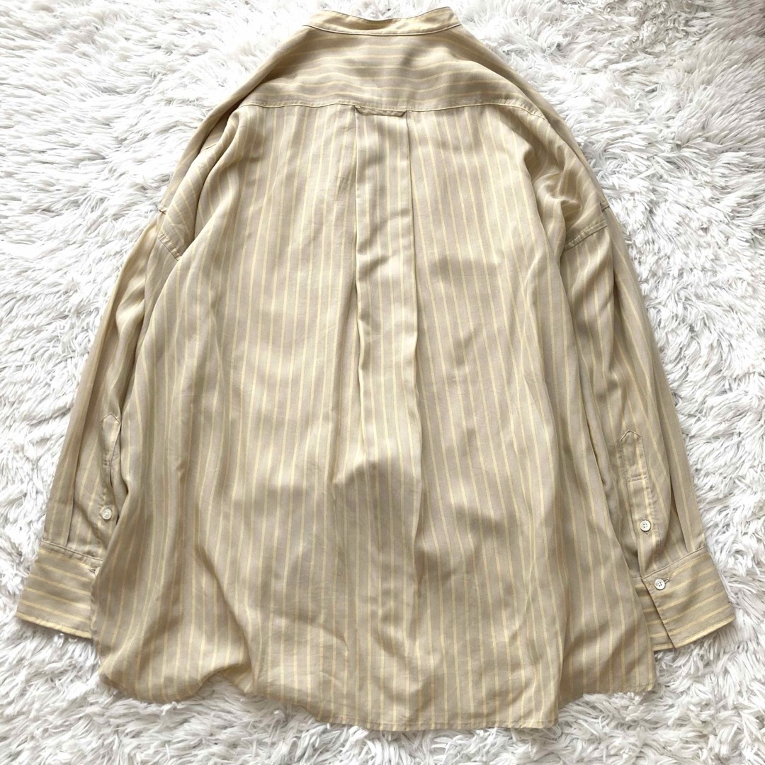 IENA - 美品 イエナ バンドカラー長袖シャツ ストライプ IENA - 美品 イエナ バンドカラー長袖シャツ ストライプ