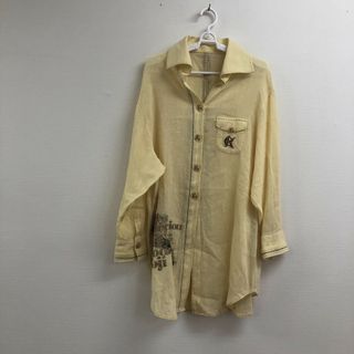 【伊太利屋】イタリヤ リネンシャツ 長袖シャツ ロングシャツ シャツ トップス サイズ11 黄色系(シャツ/ブラウス(長袖/七分))