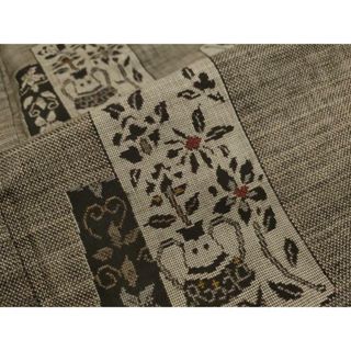 平和屋着物■本場大島紬　9マルキ　陶器花文　正絹　逸品　DAAQ0342op(着物)