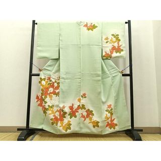 平和屋着物■訪問着　草花文　暈し染め　金彩　正絹　逸品　BAAR5701ph(着物)