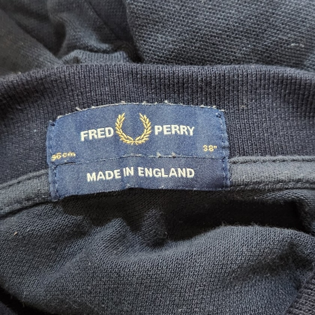 FRED PERRY - ネイビー ポロシャツ ストライプ付き フレッド FRED PERRY - ネイビー ポロシャツ ストライプ付き フレッド
