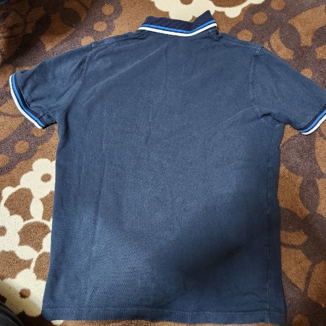 FRED PERRY - ネイビー ポロシャツ ストライプ付き フレッド FRED PERRY - ネイビー ポロシャツ ストライプ付き フレッド