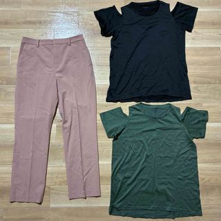 ユニクロ(UNIQLO)のUNIQLO ユニクロ　パンツ & GU ジーユー　スポーツTシャツ　3点セット(ワークパンツ/カーゴパンツ)